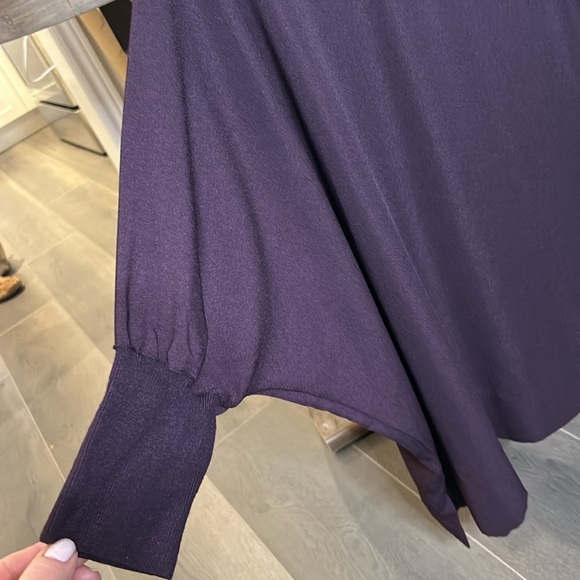 Aritzia Babaton Hamish Mock Neck Oversized
Bat Wing Dolman Sleeve Blouse Purple - Picture 7 of 16